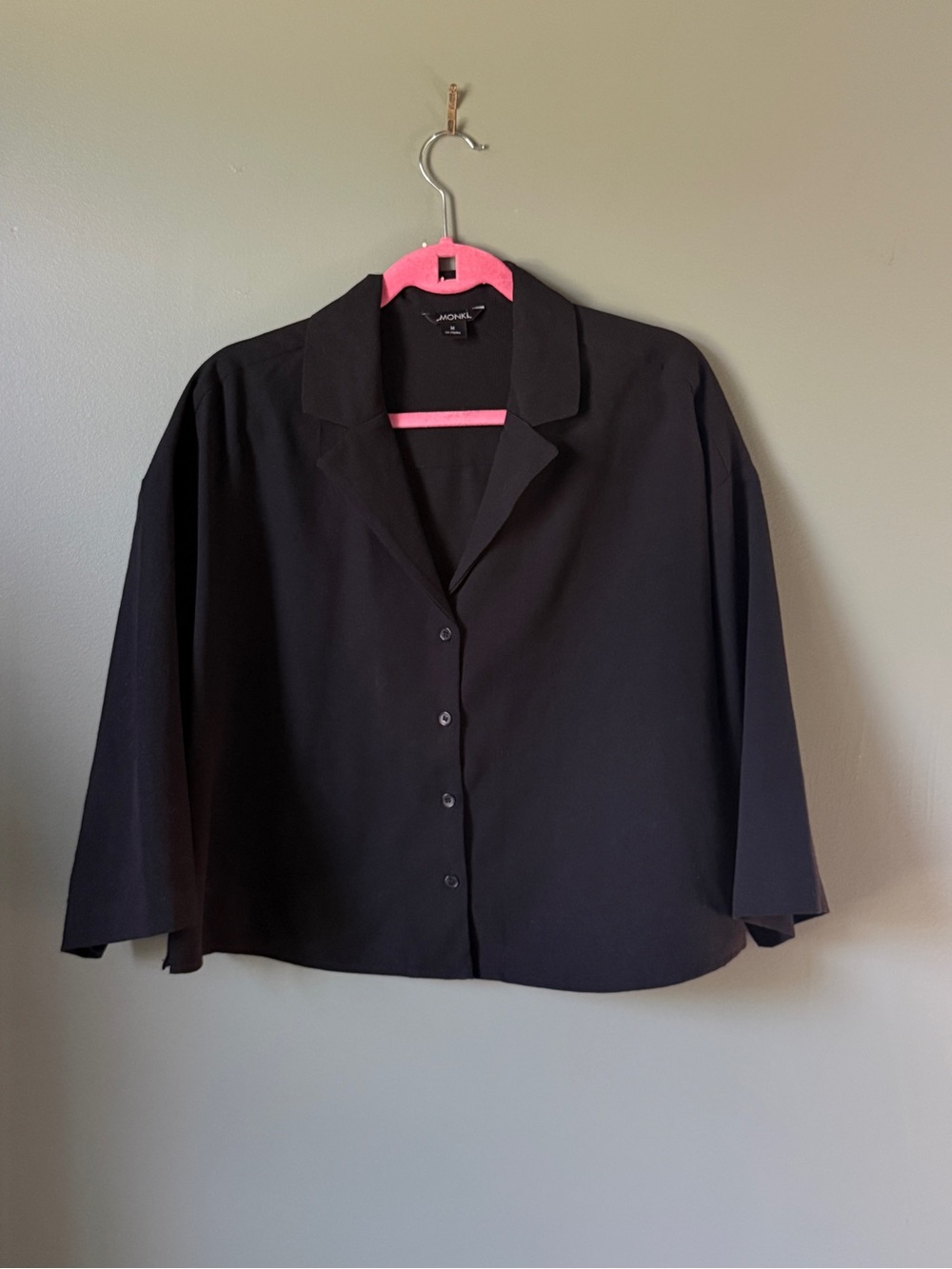 Monki Black Shirt with Collar - Size M